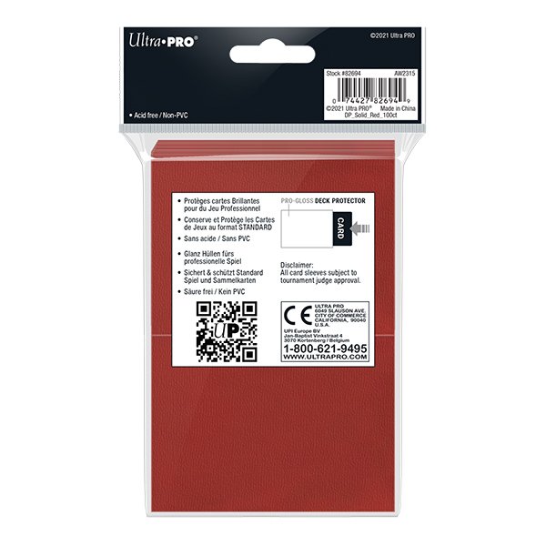 Ultra PRO Standard Card Sleeves – Red (100 Pack) - Image 2
