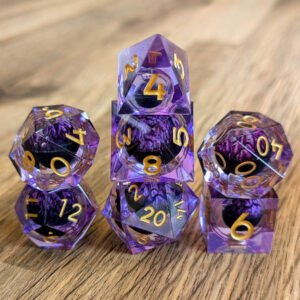 Dragon Eye Rolling Liquid Core Dice Set – Purple